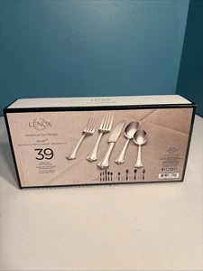 Nuovo set posate Lenox ALCOTT acciaio inox 39 pezzi nuovo con scatola servizio per 6 - Foto 1 di 4