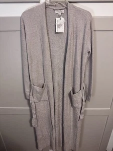 NEW WT Barefoot Dreams CozyChic Lite Long Robe Silver XXS/XS - Picture 1 of 9