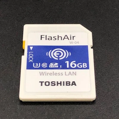 TOSHIBA FlashAir W-04 16GB WiFi SDHC Card Used from Japan【DDP】 - Image 1 of 4