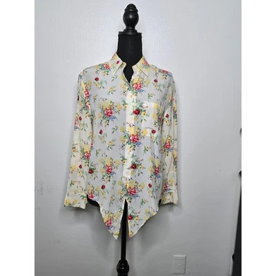 Blusa para mujer Equipment floral 100 % seda talla X-pequeña Foto 1 de 4