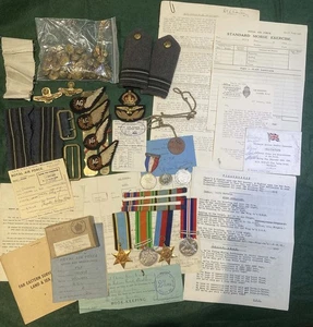 Segunda Guerra Mundial RAF 1940-46 F/Lt R.E.L.WOMBEY, AIR CREW EUROPE grupo de medallas, documentos etc. - Imagen 1 de 3