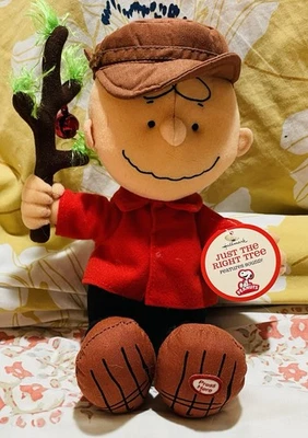 Hallmark Peanuts Just The Right Tree Charlie Brown Christmas Plush Talking New - Image 1 of 4