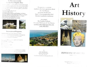 PEPPERDINE UNIVERSITY ART HISTORY BROCHURE WITH MARILYN MONROE ON THE COVET - Picture 1 of 2