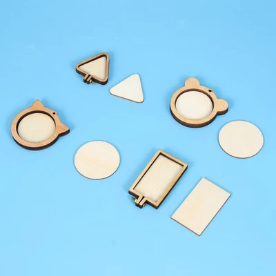 7 Pcs Small Craft Hoops Mini Frame Embroidery Supplies DIY Triangle - Image 1 of 4