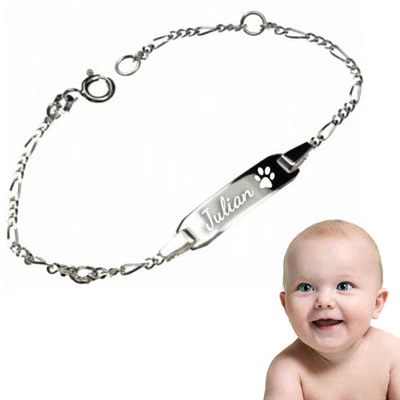 SILBERPOINT BABY ARMBAND,TAUFE&GEBURT,SILBER925, GRAVUR GRATIS