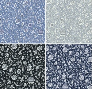 Tela de popelín vintage 100 % algodón flores florales rosa y hubble - Imagen 1 de 5