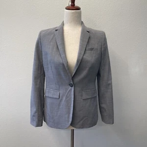 Banana Republic Blazer Anzugjacke Damen Größe 2 Petite Grau Wolle Büro Neu - Bild 1 von 9