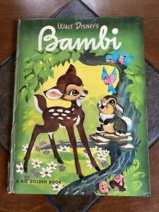 Walt Disney A Big Golden Book Vintage Bambi 1965 (Fourth Edition) Hardcover - Picture 1 of 9