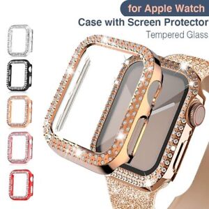 For Apple Watch Case Series 3/4/5/6/7/8/SE Screen Full Protector Bling Cover
