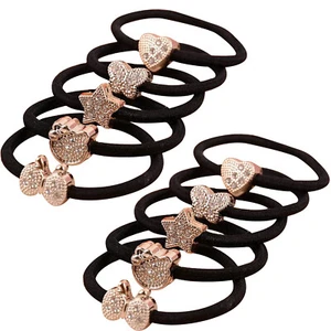 Cute Crystal Elastic Hair Ties Band Ropes Ring Ponytail Holder Accessories H - Picture 1 of 19