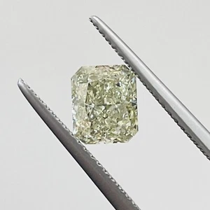 GIA Natural Diamond 1.51Ct Radiant cut Fancy Light Brownish Greenish Yellow VVS2 - Picture 1 of 10