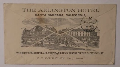 1894 Santa Barbara California Illustrate Arlington Hotel Wheeler Resort Ad Cover - Image 1 of 2