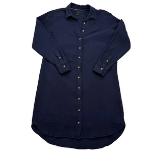 J.Crew Gauze Shirt Dress & Cami Midi Preppy Beachy Coastal Travel Blue Size 8 - Picture 1 of 12