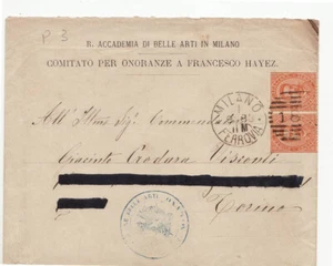 8868 MILANO REGIA ACCADEMIA BELLE ARTI  COMITATO ONORANZE HAYEZ X TORINO 1883 - Picture 1 of 2