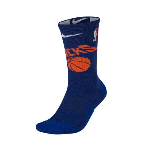 NIKE Elite NBA New York Knicks Basketball Crew Socks Blue - Men's Medium 6- 8 Cover