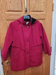 Liz Claiborne Deep Red Hooded Winter Coat - Picture 1 of 4