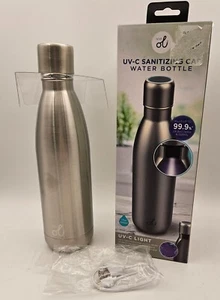 Vie Ol Stainless UV-C Sanitizing Cap Water Bottle BPA Free Rechargeable Open Box - Picture 1 of 10