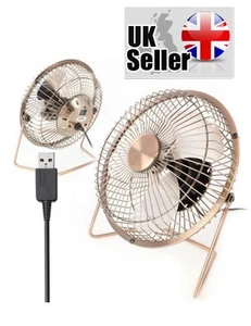 USB Fan - TwitFish Portable Cooling Desk Quiet Brass Fan For Computer Laptop PC - Picture 1 of 24