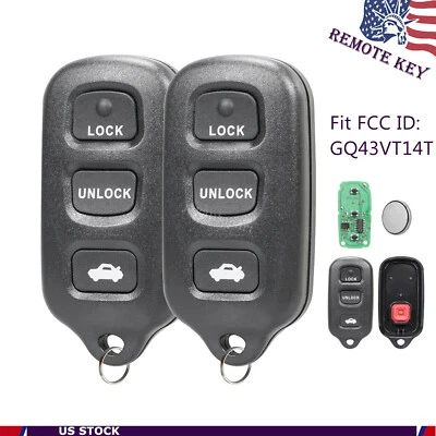 2 Para 2003 2004 2005 2006 2007 2008 Toyota Corolla Mando a Distancia Coche Llavero GQ43VT14T Foto 1 de 4