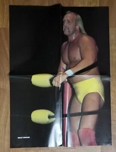 HULK HOGAN Rowdy Roddy Piper 1985 2 SIDED 4 PAGE POSTER 32"x 44" NEW UNUSED WWF - Picture 1 of 6