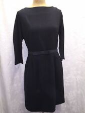 Vintage 1950's Black Wool Classy Wiggle Cocktail Dress by Gainsborg Medium