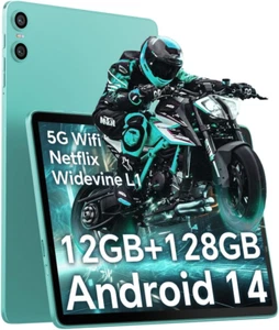 【Android 14 Tablet 10,1 Pollici】 A10 Tablet PC, 12GB RAM+128GB ROM(1TB TF), Unis - Foto 1 di 12