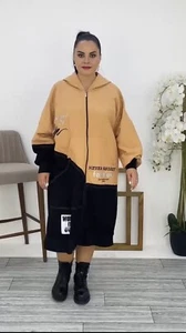 LaVelina Oversized Street Style Hooded Cardigan Sz 20/50 Made in Turkey - Picture 1 of 10