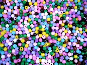 Cuentas de plástico 4 mm mezcla redonda 25 g hágalo usted mismo joyería pulseras collares - Imagen 1 de 2