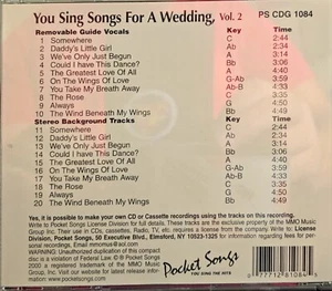 1084 WEDDING POCKET SONGS KARAOKE CD (NO GRAPHICS ) LOT MI - Picture 1 of 1