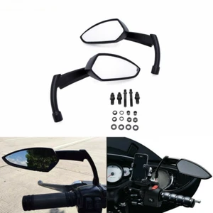2X Motorcycle Black Blade Rearview Side Mirror For Harley Kawasaki Yamaha Honda - Picture 1 of 10