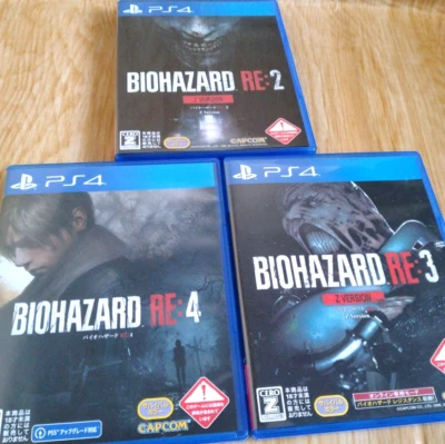 Lot 3 PS4 Resident Evil Biohazard RE 2 3 4 Z Version Tested Japan - Image 1 of 2