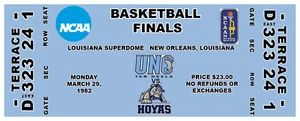 UNC TAR HEELS 1982 FINAL 4 TITLE GAME 2 SIDE BY SIDE COMMEMORATIVE  GAME TICKETS - Picture 1 of 2