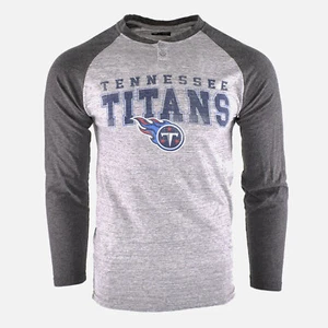 Camiseta Henley LS - S gris jaspeado ropa para dormir del equipo de los Titanes de Tennessee ropa para dormir de la NFL - Imagen 1 de 4
