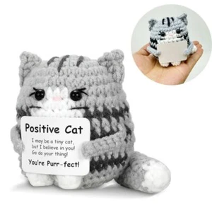 Handmade Knitted Crochet Cat Doll Christmas Party Gifts Home Decoration - Picture 1 of 11