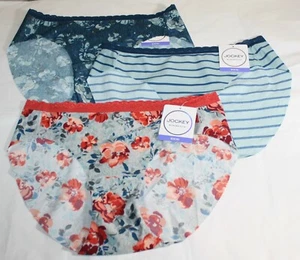 NWT set of 3 JOCKEY WONDER EDGE 10995 BIKINI ORANGE BLUE STRIPES FLORAL - Picture 1 of 6