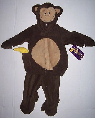 NUEVO CON ETIQUETAS DISFRAZ MONO BEBÉ AZUL MARINO ANTIGUO 0-6 o 6-12 3 6 12 meses HALLOWEEN  Foto 1 de 3