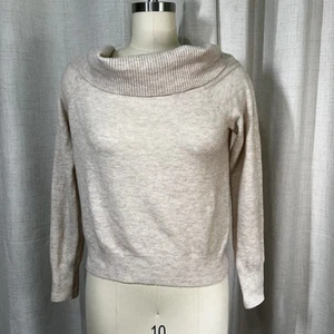 NEW! Intermix Women's Marjory Off-The-Shoulder Sweater Wool Cashmere Beige Small - Picture 1 of 11