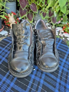Vintage 90s Y2k Dr Martens Doc Goth Emo Black Leather Shoes AW004  M 10 W Sz 11 - Picture 1 of 6