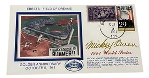 Cachet firmado por Mickey Owen certificado de autenticidad JSA - Imagen 1 de 3