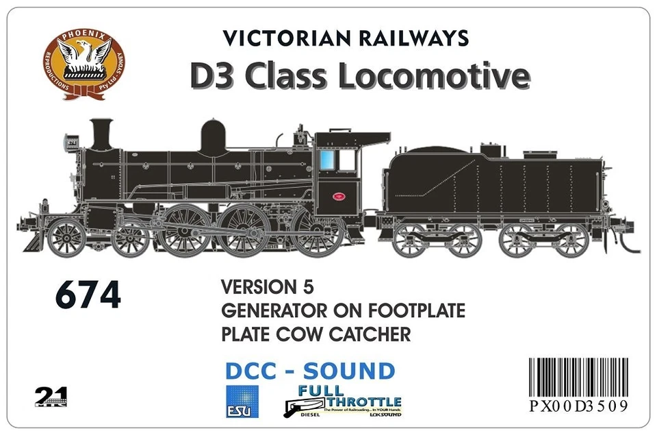 SDS Models VR D3 Steam Locomotive #674 - DCC/Sound - image 1 of 1