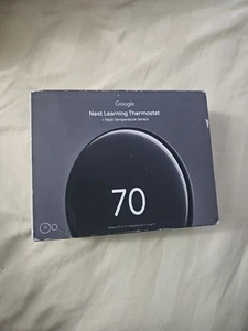 Google Nest Learning Thermostat 4th Gen+ Sensor GA05169-US POLISHED Obsidian - Picture 1 of 4