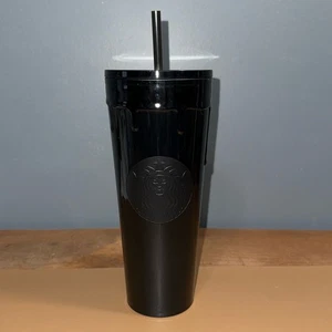 Starbucks 2024 24 Oz Venti Tumbler Black Drip Halloween with lid & straw NWOB - Picture 1 of 6