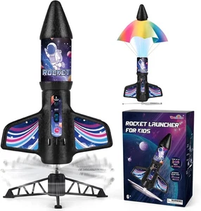 Rechargeable Rocket Launcher Toy for Kids – Motorized with Parachute & LED Light - Picture 1 of 6