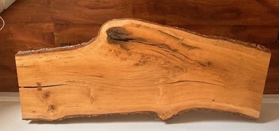 Mesa/banco de centro de carvalho maciço borda viva – feito à mão personalizado - Imagem 1 de 4