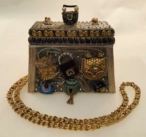 Mary Frances Unique Embellished Hard Sided Shoulder Crossbody Purse Lover Design - Picture 1 of 21