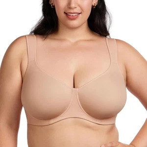 HSIA Full Coverage Comfort Underwire Bra Beige Nude size 38H - Picture 1 of 3