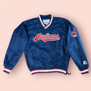 Vintage CLEVELAND INDIANS Kids Youth Large STARTER Pullover Windbreaker Jacke 90s - Bild 1 von 4