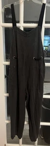 BDG Soft Boho Tie Up Grey Black Womens Overalls Size Medium      V - Picture 1 of 8