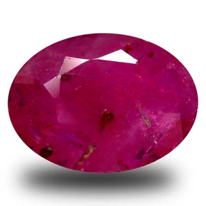 0,82 ct schimmernde ovale Form (6 x 5 mm) roter Saphir natürlicher Edelstein - Bild 1 von 1