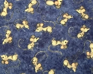 Northcott Studio Fabric MUSICAL MICE Blue Background 44 x 64” - Picture 1 of 3